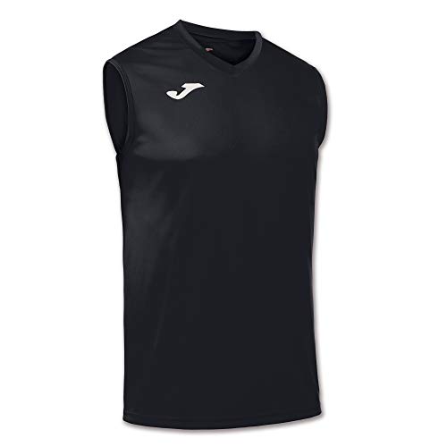 Joma - Camiseta Deportiva Sin Manga Hombre - Ligera y Transpirable Ideal para Todo Tipo de Deporte - Combi - Negro L