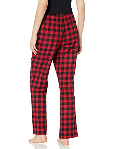 Amazon Essentials Pantalón para Dormir de Franela (Disponible en Tallas Grandes) Mujer, Rojo Cuadros de Vichy, S