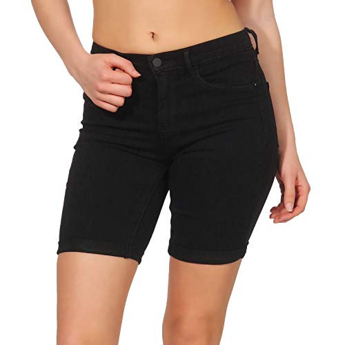ONLY Onlrain Mid Long Shorts Cry6060 Pantalones Cortos, Negro (Black Black), 40 (Talla del Fabricante: Medium) para Mujer